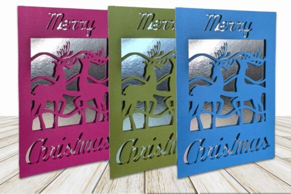 3D SVG Christmas Reindeer Card for Branding