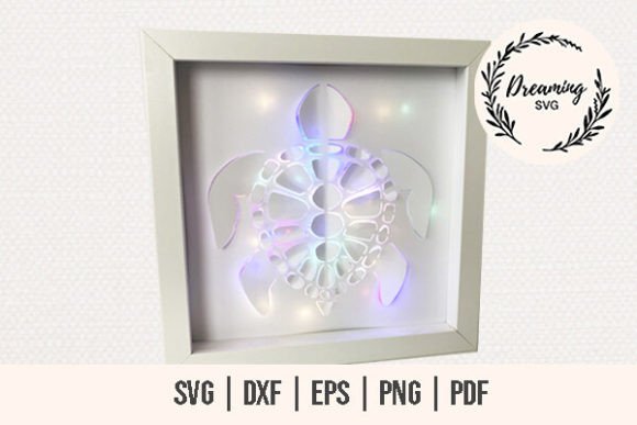 3D SVG Turtle Shadow Box for Local Branding