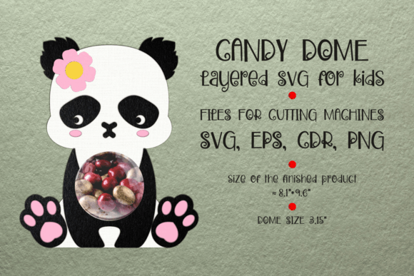 Baby Panda Candy Dome 3D SVG for Animals