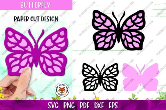 Butterfly Paper Cut: Layered 3D SVG Shapes