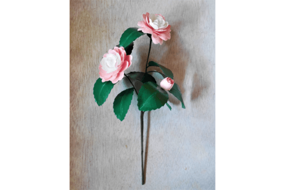 Camellia 3D SVG: Elegant Paper Flowers for Digital Sales