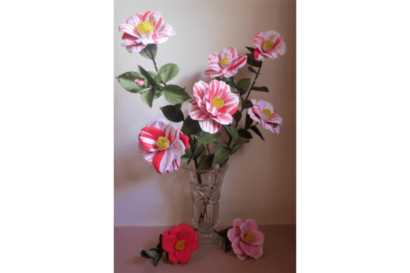 Camellia Japonica 3D SVG Paper Flowers