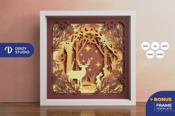 Christmas Forest 3D SVG for Shadow Boxes