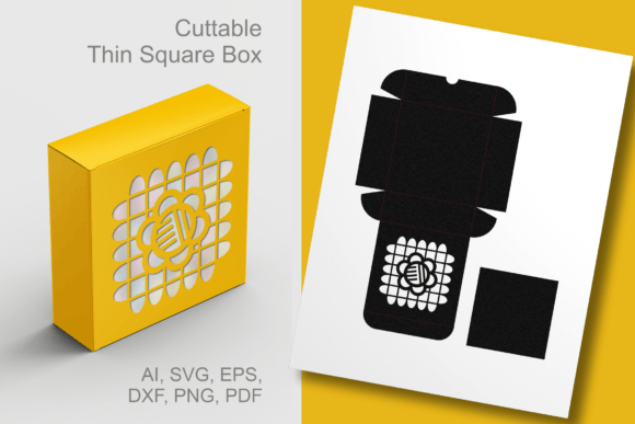 Cinco De Mayo 5 Square Gift Box Template: 3D SVG Shapes