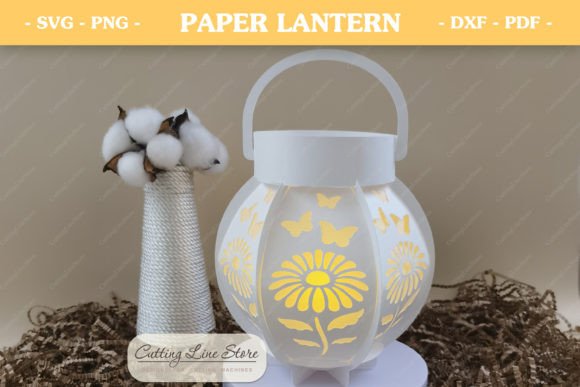Daisy Flower Paper Lantern 3D SVG for Objects