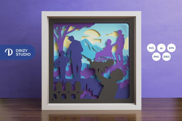 Father and Son 3D SVG for Shadow Boxes Review
