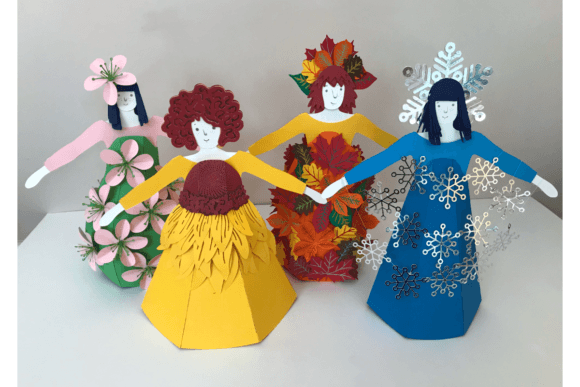 Four Season Sisters: 3D SVG for Seasonal Branding