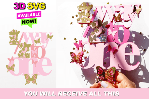 Halfway to One Cake Topper: 3D SVG Shapes Review