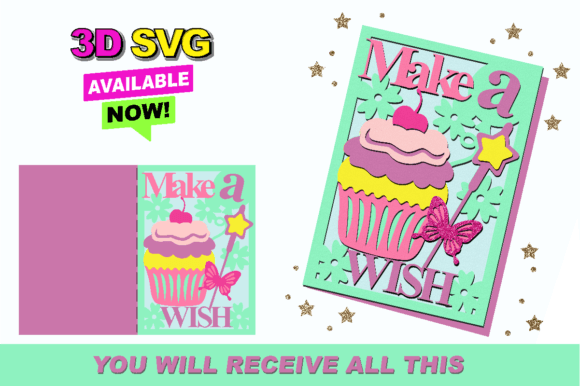 Make a Wish Card 3D SVG: Shapes for Local Branding