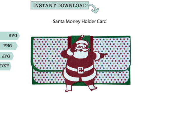Santa Money Holder Card SVG: 3D Christmas Design