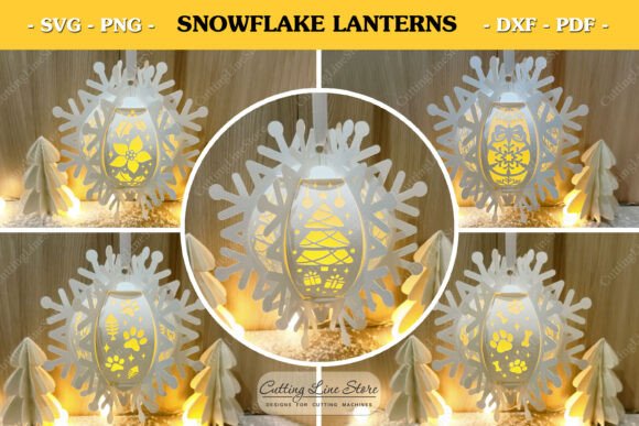Snowflake Lanterns: A 3D SVG for Christmas Branding