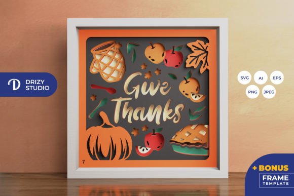 Thanksgiving Food 3D SVG for Shadow Boxes