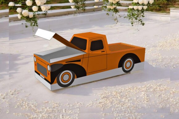 Vintage Pickup Truck 3D SVG for Gift Boxes