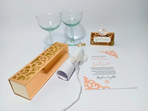 Wedding Table Box Card Set: 3D SVG Decorations