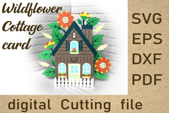 Wildflower Cottage 3D SVG for Editorial Houses